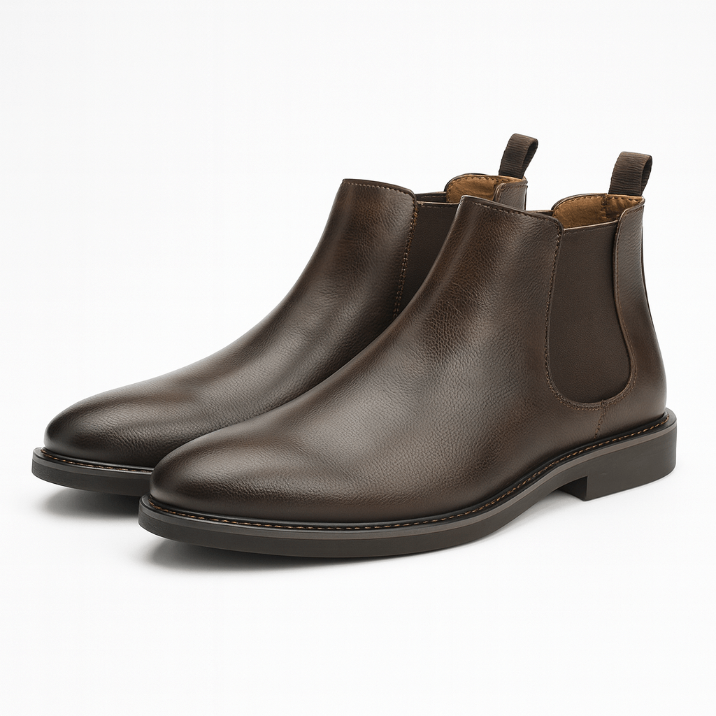 Herrestøvler i Læder – Tidsløs Slip - On med Elastiske Paneler - My Store