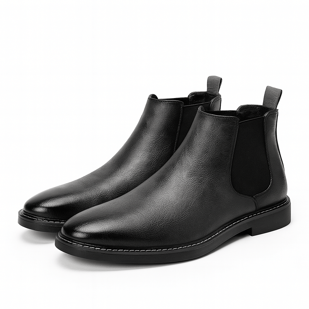 Herrestøvler i Læder – Tidsløs Slip - On med Elastiske Paneler - My Store